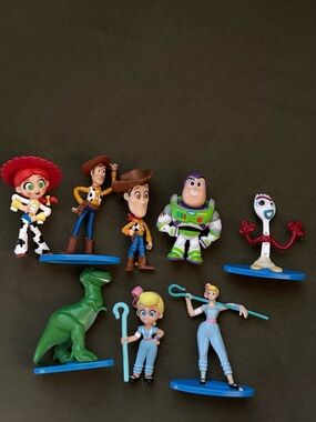 Toy Story Pixar Character Figurines Set Woody Buzz Jessie Rex Bo Peep Forky